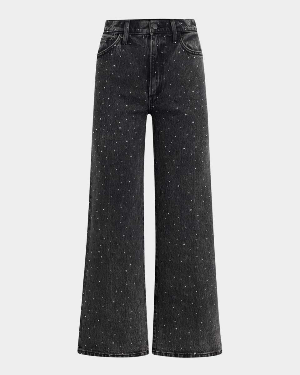 The Blake Embellished Wide-Leg Crop Jeans